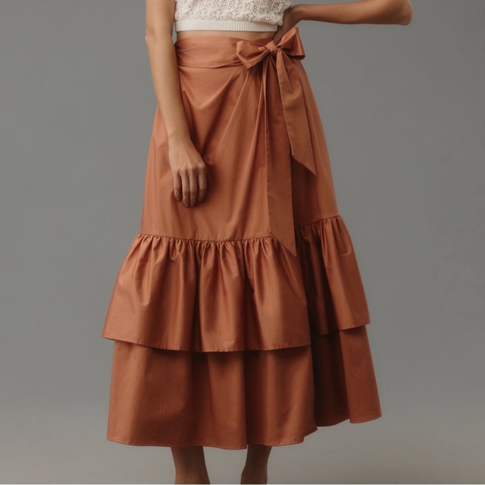 Anthropologie Hutch Wrap Midi skirt